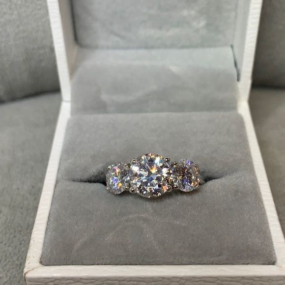 3pcs stone bridal engagement wedding ring - Picture 2 of 16